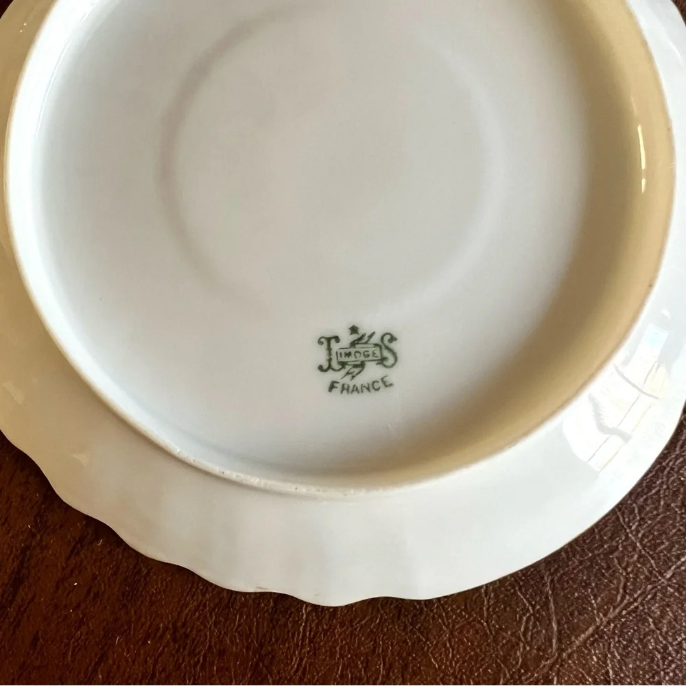 3 vintage Limoges porcelain saucers lovely floral great for many uses - …